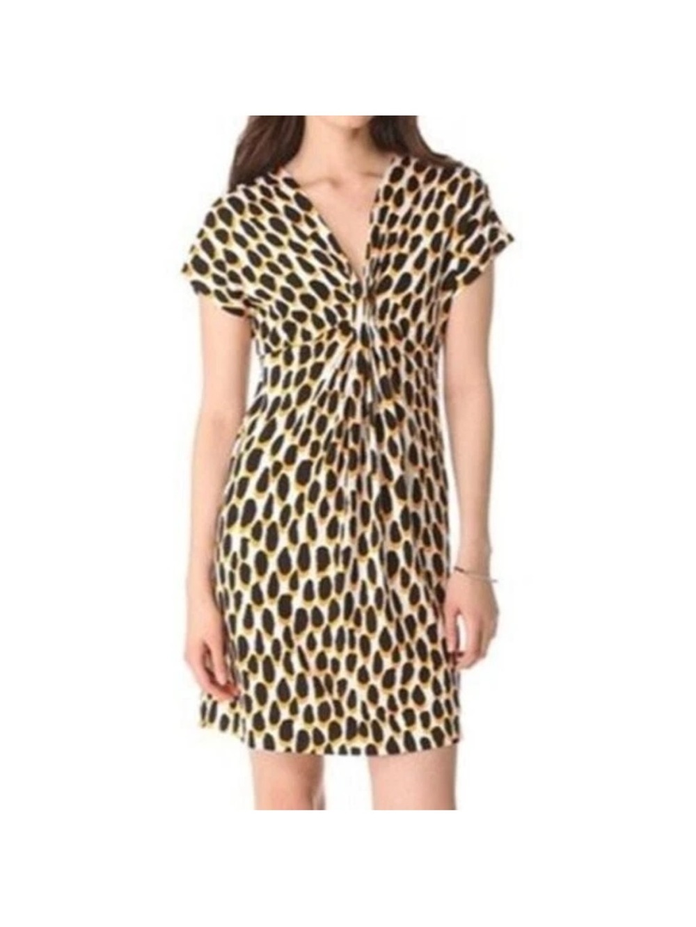 Diane Von Furstenberg DVF Natalie Silk Short Twist Front Cap Sleeve Dress 10